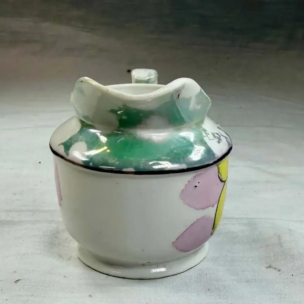Vintage Trico Hand Painted Lusterware Floral Creamer Pitcher Nagoya Japan